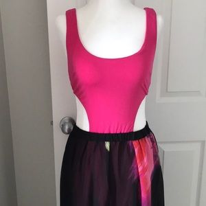 Bebe cutout long maxi dress